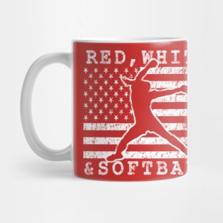 Stars and Strikes Forever Fastpitch Softball American Flag Mug